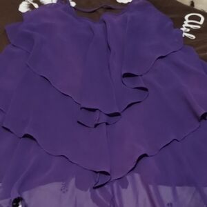 In Bloom Purple Sleeveless Ruffled Tiered Blouse